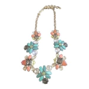 Stella& Dot Floral Statement Necklace with Gold Chain